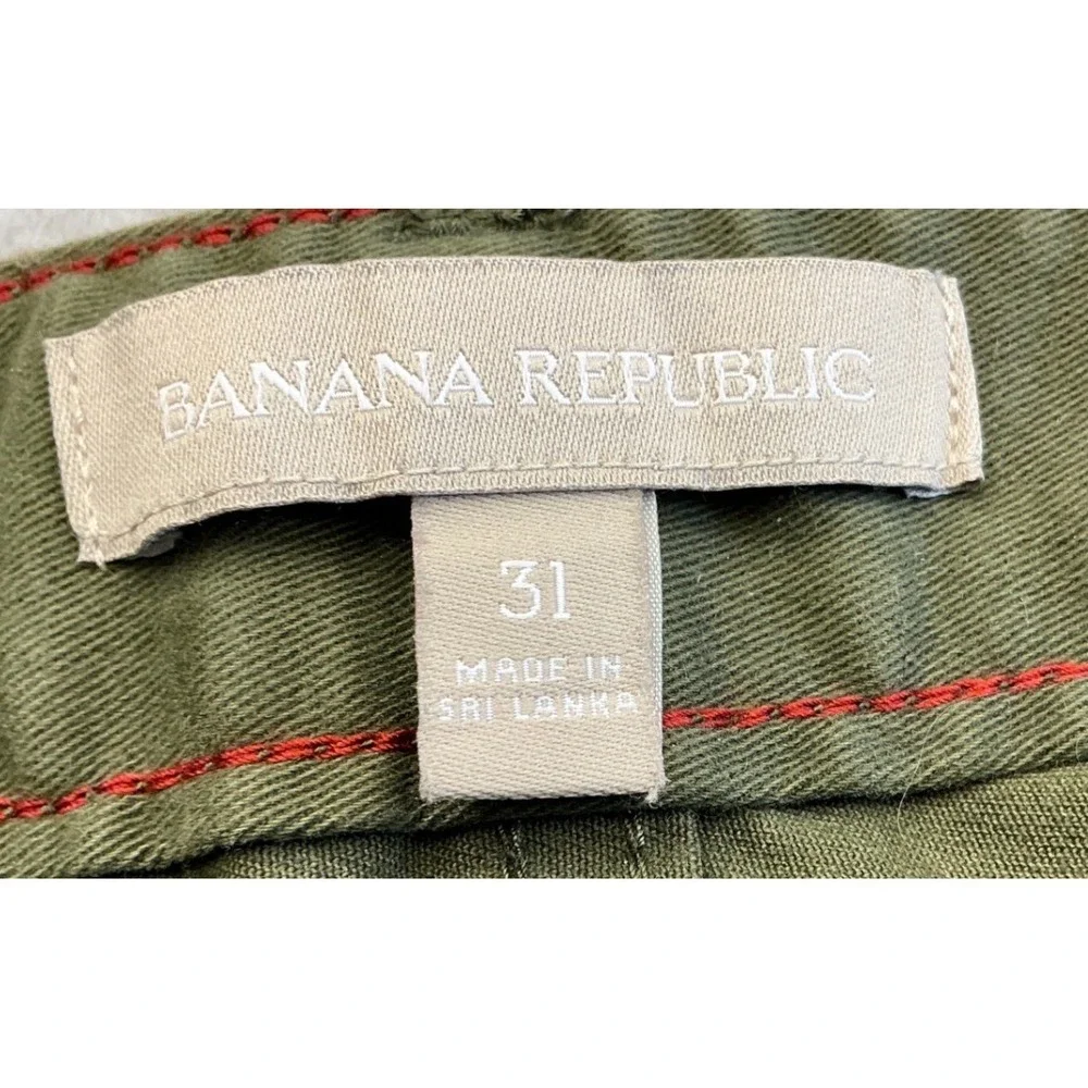 Banana Republic Pants Womens‎ 8A Green Twill Zip Leg Skinny Whispering Pine